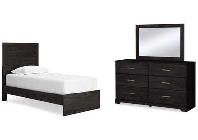 Belachime Twin Panel Bed with Mirrored Dresser,Signature Design By Ashley