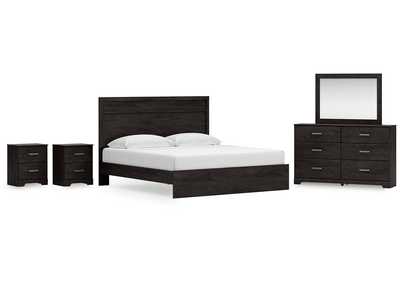 Belachime King Panel Bed with Mirrored Dresser and 2 Nightstands,Signature Design By Ashley