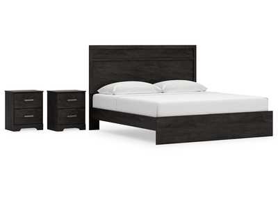 Belachime King Panel Bed with 2 Nightstands,Signature Design By Ashley