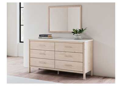 Cadmori Queen Upholstered Panel Bed with Mirrored Dresser,Signature Design By Ashley