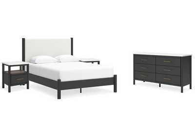 Cadmori Queen Upholstered Panel Bed with Dresser and 2 Nightstands,Signature Design By Ashley