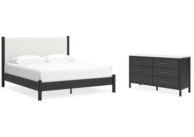 Cadmori King Upholstered Panel Bed with Dresser,Signature Design By Ashley