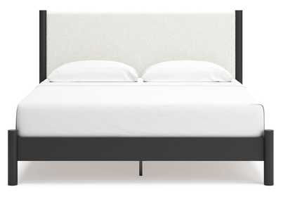 Cadmori King Upholstered Panel Bed with Mirrored Dresser, Chest and 2 Nightstands,Signature Design By Ashley