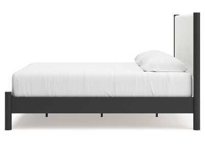 Cadmori King Upholstered Panel Bed with Mirrored Dresser,Signature Design By Ashley