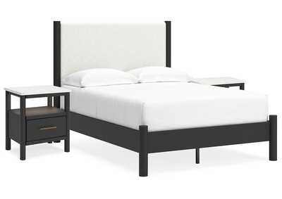 Cadmori Full Upholstered Panel Bed with 2 Nightstands,Signature Design By Ashley