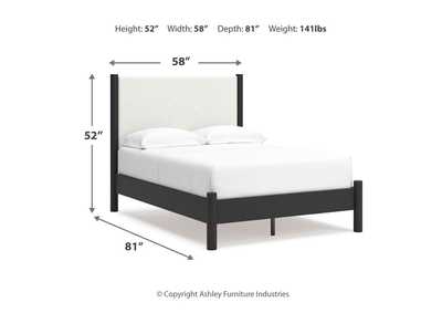 Cadmori Full Upholstered Panel Bed with Mirrored Dresser, Chest and Nightstand,Signature Design By Ashley