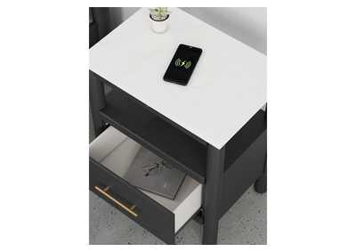 Cadmori King Upholstered Panel Bed with Mirrored Dresser and Nightstand,Signature Design By Ashley