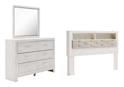 Image for Altyra King Bookcase Headboard Bed with Mirrored Dresser