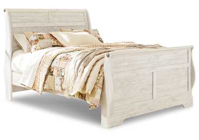 Willowton Queen Sleigh Bed with Mirrored Dresser and 2 Nightstands,Signature Design By Ashley