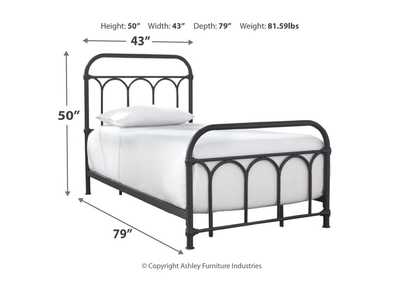Nashburg Black Twin Metal Bed,Direct To Consumer Express