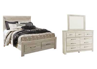 Bellaby Queen Platform Bed with 2 Storage Drawers with Mirrored Dresser,Signature Design By Ashley