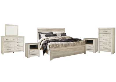 Bellaby King Panel Bed with Mirrored Dresser, Chest and 2 Nightstands,Signature Design By Ashley