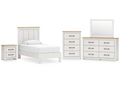 Image for Linnocreek Twin Panel Bed with Mirrored Dresser, Chest and Nightstand