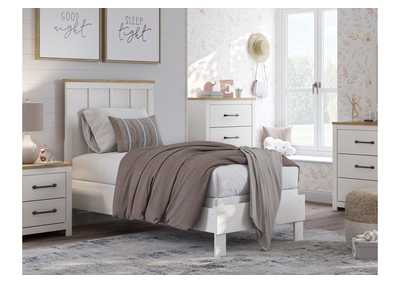 Linnocreek Twin Panel Bed with Mirrored Dresser,Benchcraft