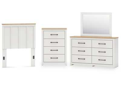 Image for Linnocreek Twin Panel Headboard with Mirrored Dresser and Chest