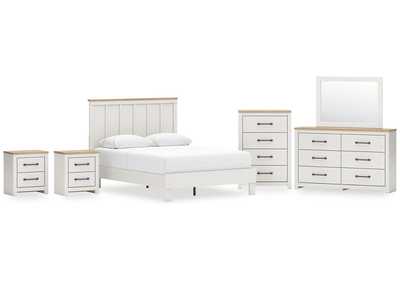 Image for Linnocreek Queen Panel Bed with Mirrored Dresser, Chest and 2 Nightstands