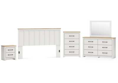 Image for Linnocreek King Panel Headboard with Mirrored Dresser, Chest and Nightstand