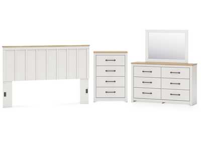 Image for Linnocreek King Panel Headboard with Mirrored Dresser and Chest