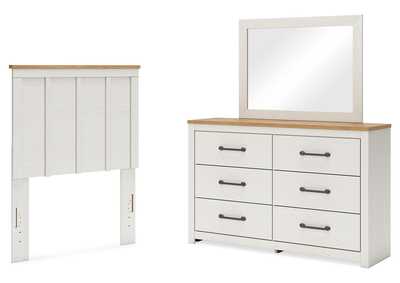 Image for Linnocreek Twin Panel Headboard with Mirrored Dresser