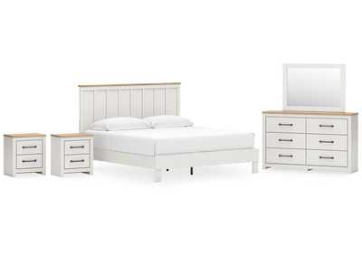 Image for Linnocreek King Panel Bed with Mirrored Dresser and 2 Nightstands