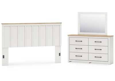 Image for Linnocreek King Panel Headboard with Mirrored Dresser