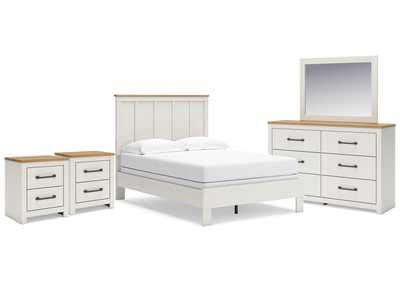 Image for Linnocreek Full Panel Bed with Mirrored Dresser and 2 Nightstands