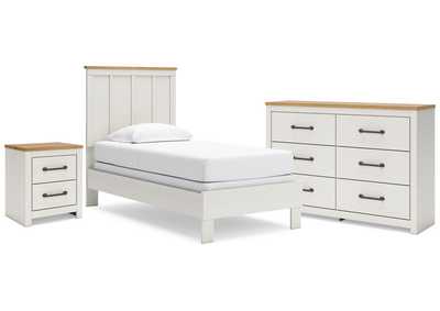 Linnocreek Twin Panel Bed with Dresser and 2 Nightstands