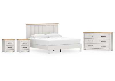 Linnocreek King Panel Bed with Dresser and 2 Nightstands,Benchcraft