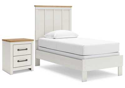 Linnocreek Twin Panel Bed with Nightstand