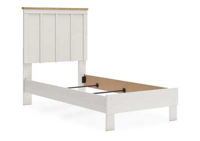 Linnocreek Twin Panel Bed with Storage with Mirrored Dresser and Chest,Benchcraft