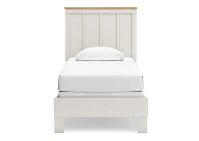 Linnocreek Twin Panel Bed with Mirrored Dresser,Benchcraft