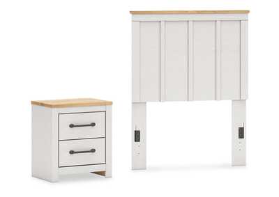 Image for Linnocreek Twin Panel Headboard with Nightstand