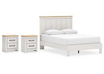 Linnocreek Queen Panel Bed with 2 Nightstands,Benchcraft