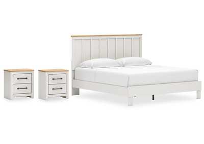 Linnocreek King Panel Bed with 2 Nightstands