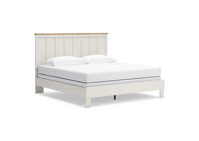 Linnocreek King Panel Bed with Mirrored Dresser and Chest,Benchcraft