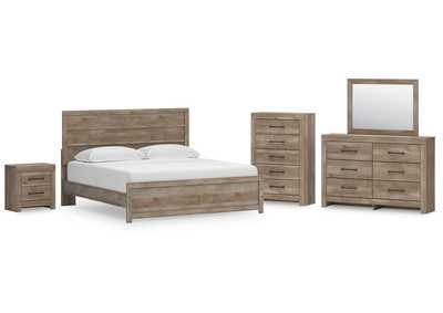 Image for Gachester King Panel Bed with Mirrored Dresser, Chest and Nightstand