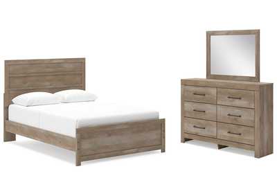 Gachester Queen Panel Bed with Mirrored Dresser