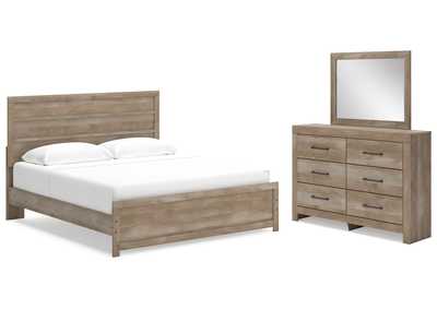 Gachester King Panel Bed with Mirrored Dresser