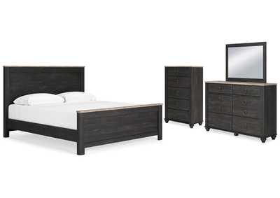 Nanforth King Panel Bed with Mirrored Dresser and Chest,Signature Design By Ashley