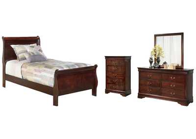 Image for Alisdair Twin Sleigh Bed with Mirrored Dresser and Chest