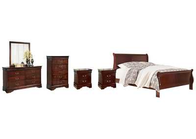 Alisdair California King Sleigh Bed with Mirrored Dresser, Chest and 2 Nightstands,Signature Design By Ashley