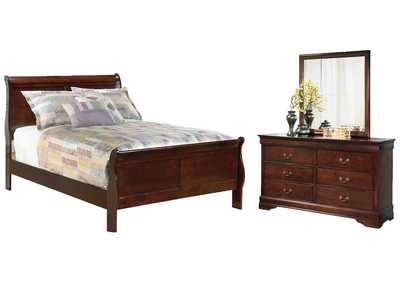 Alisdair Full Sleigh Bed with Mirrored Dresser,Signature Design By Ashley