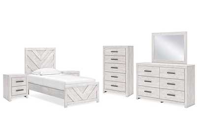 Cayboni Twin Panel Bed with Mirrored Dresser, Chest and 2 Nightstands,Signature Design By Ashley