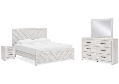 Cayboni King Panel Bed with Mirrored Dresser and Nightstand,Signature Design By Ashley