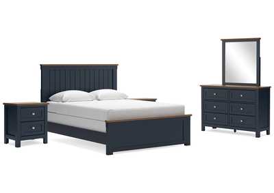 Landocken Queen Panel Bed with Mirrored Dresser and 2 Nightstands,Signature Design By Ashley