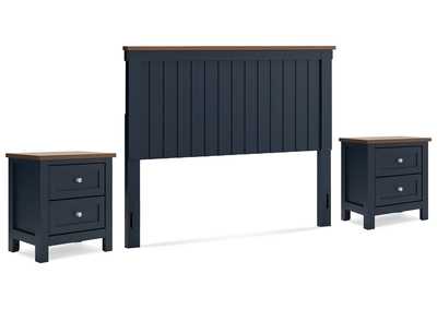 Landocken Queen Panel Headboard with 2 Nightstands,Signature Design By Ashley