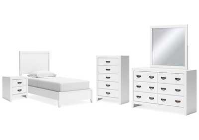 Binterglen Twin Panel Bed with Mirrored Dresser, Chest and Nightstand,Signature Design By Ashley