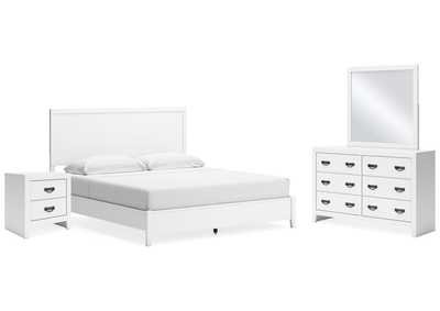 Binterglen King Panel Bed with Mirrored Dresser and Nightstand,Signature Design By Ashley