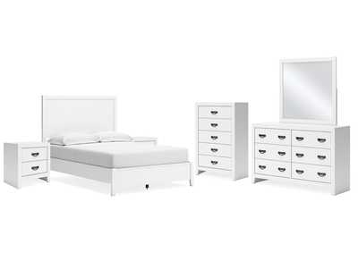 Binterglen Full Panel Bed with Mirrored Dresser, Chest and 2 Nightstands