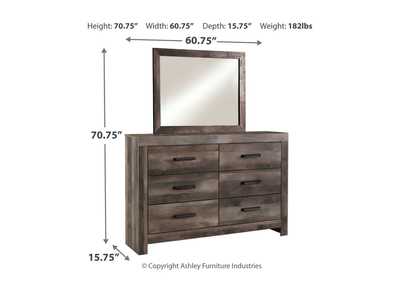Wynnlow King Poster Bed with Mirrored Dresser, Chest and Nightstand,Signature Design By Ashley